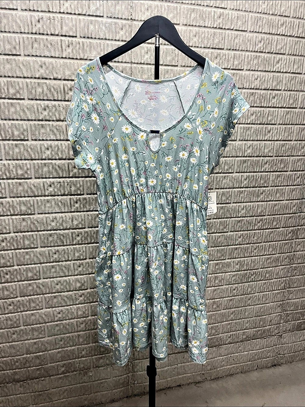 No Boundaries NS Cutout Babydoll Dress Floral Dress in Blue juniors Large NWT